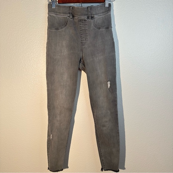 Spanx Distressed Jeani-ish Raw Hem Denim Leggings - Picture 2 of 9